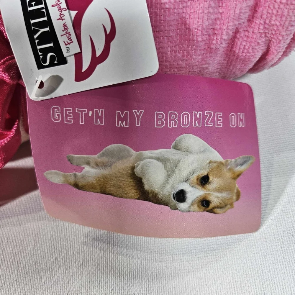 Beach Towel Dog Graphic Style‎ Lab  Pink Barbiecore Fun Stylish Cotton 25